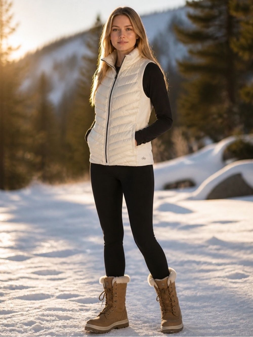 Alo Yoga Altitude Down Puffer Creamy Ivory Vest M
